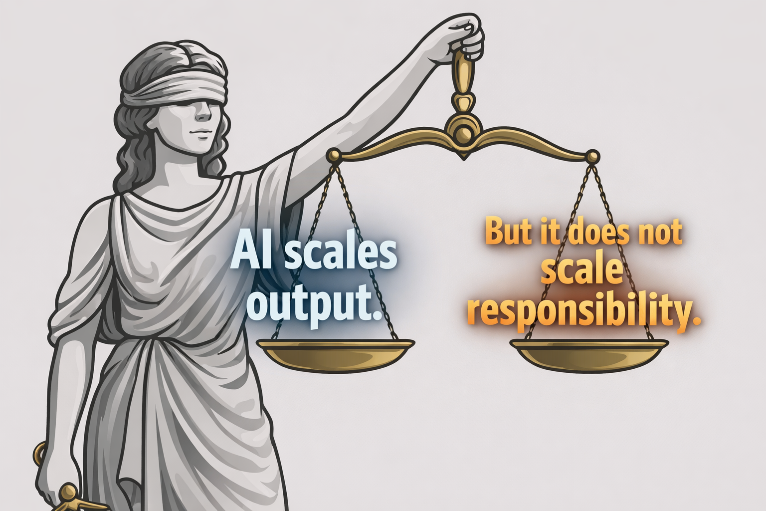 AI scales output. But it does not scale responsibility.